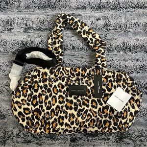 Marc Jacobs The Medium Weekender Leopard Quilted Nylon Travel Duffel Bag NWT